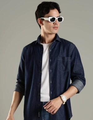 Vintage Denim Shirt - Dark Blue