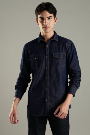 Vintage Denim Shirt - Indigo Blue