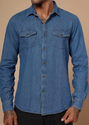 Vintage Denim Shirt - Cool Blue